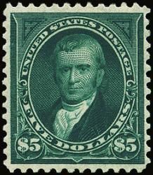 John Marshall - Dark Green - Watermark United States Postage Stamp