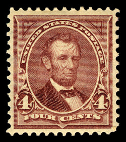 Abraham Lincoln - Red Brown - Watermark United States Postage Stamp