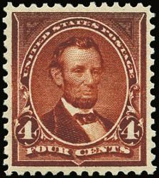 Abraham Lincoln - Orange Brown - Watermark United States Postage Stamp