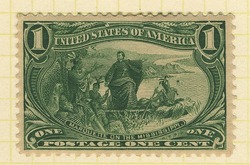 Marquette on the Mississippi - Dark Green United States Postage Stamp | Trans-Mississippi "Omaha" Exposition