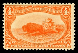 Indian Hunting Buffalo - Orange United States Postage Stamp | Trans-Mississippi "Omaha" Exposition