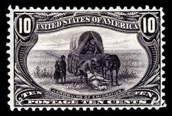 Hardships of Emigration - Slate United States Postage Stamp | Trans-Mississippi "Omaha" Exposition