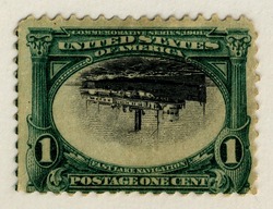 Fast Lake Navigation - Inverted Center United States Postage Stamp | Pan-American