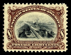 Canal Locks at Sault Ste Marie United States Postage Stamp | Pan-American
