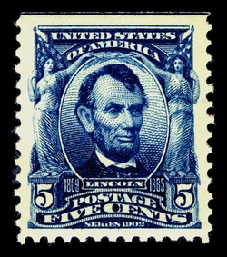 Abraham Lincoln - Blue United States Postage Stamp
