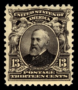 Benjamin Harison - Purple Black United States Postage Stamp