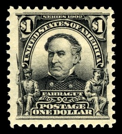 David Farragut - Black United States Postage Stamp