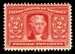 Thomas Jefferson - Carmine United States Postage Stamp | Louisiana Purchase