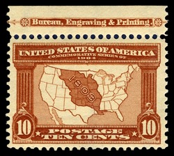 Map of Louisiana Purchase - Brown United States Postage Stamp | Louisiana Purchase