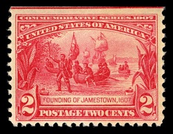 Founding of Jamestown - Red United States Postage Stamp | Jamestown Tercentennial