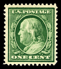 Benjamin Franklin - Green - Double Line Watermark United States Postage Stamp | Washington-Franklin Series
