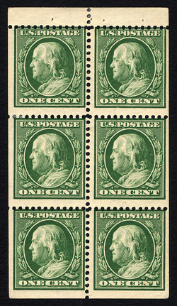 Benjamin Franklin - Green - Double Line Watermark - Booklet Pane of 6 Stamps United States Postage Stamp | Washington-Franklin Series