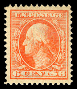 George Washington - Red Orange - Double Line Watermark - Perf 12 United States Postage Stamp | Washington-Franklin Series