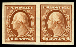 George Washington - Orange Brown - Double Line Watermark - Imperforate United States Postage Stamp | Washington-Franklin Series
