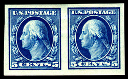 George Washington - Blue - Double Line Watermark - Imperforate United States Postage Stamp | Washington-Franklin Series