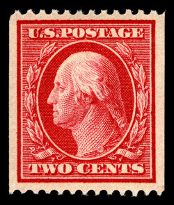 George Washington - Carmine - Double Line Watermark - Vertical Imperforate - Perf 12 United States Postage Stamp | Washington-Franklin Series