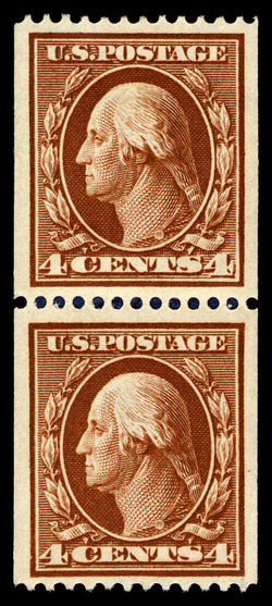 George Washington - Orange Brown - Double Line Watermark - Vertical Imperforate - Perf 12 United States Postage Stamp | Washington-Franklin Series