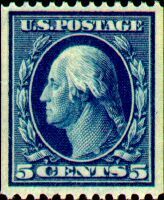 George Washington - Blue - Double Line Watermark - Vertical Imperforate - Perf 12 United States Postage Stamp | Washington-Franklin Series