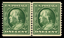 Benjamin Franklin - Green - Double Line Watermark - Horizontal Imperforate - Perf 12 United States Postage Stamp | Washington-Franklin Series