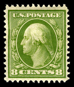 George Washington - Olive Green - Double Line Watermark - Bluish Paper - Perf 12 United States Postage Stamp | Washington-Franklin Series