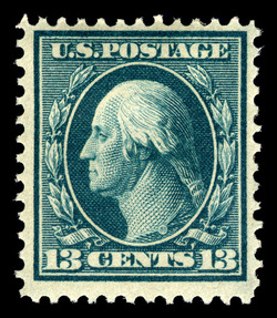 George Washington - Blue Green - Double Line Watermark - Bluish Paper - Perf 12 United States Postage Stamp | Washington-Franklin Series