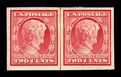 Abraham Lincoln - Carmine - Imperforate United States Postage Stamp