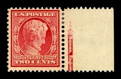 Abraham Lincoln - Carmine - Bluish Paper United States Postage Stamp
