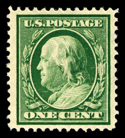 Benjamin Franklin - Green - Single Line Watermark United States Postage Stamp | Washington-Franklin Series