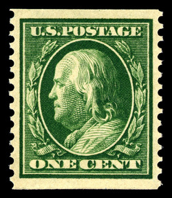 Benjamin Franklin - Green - Single Line Watermark - Horizontal Imperforate - Perf 12 United States Postage Stamp | Washington-Franklin Series