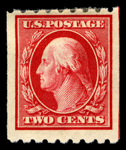George Washington - Carmine - Single Line Watermark - Vertical Imperforate - Perf 8 United States Postage Stamp | Washington-Franklin Series