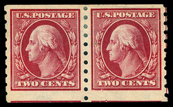 George Washington - Carmine - Single Line Watermark - Horizontal Imperforate - Perf 8 United States Postage Stamp | Washington-Franklin Series