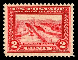 Panama Canal - Pedro Miguel Locks - Carmine - Perf 12 United States Postage Stamp | Panama-Pacific