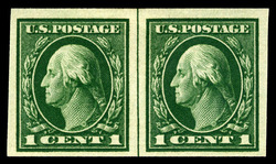 George Washington - Green - Single Line Watermark - Imperforate United States Postage Stamp | Washington-Franklin Series