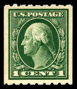 George Washington - Green - Single Line Watermark - Vertical Imperforate - Perf 8 1/2 United States Postage Stamp | Washington-Franklin Series