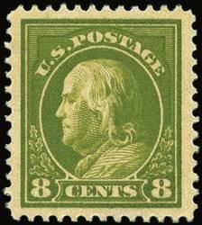 Benjamin Franklin - Pale Olive Green - Single Line Watermark - Perf 12 United States Postage Stamp | Washington-Franklin Series