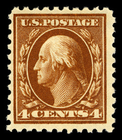 George Washington - Brown - Single Line Watermark - Perf 10 United States Postage Stamp | Washington-Franklin Series