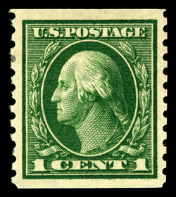 George Washington - Green - Single Line Watermark - Horizontal Imperforate - Perf 10 - Flat Plate United States Postage Stamp | Washington-Franklin Series