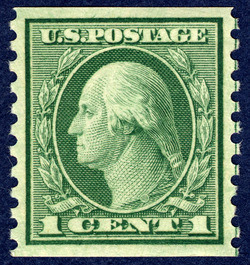 George Washington - Green - Single Line Watermark - Horizontal Imperforate - Perf 10 - Rotary Plate United States Postage Stamp | Washington-Franklin Series