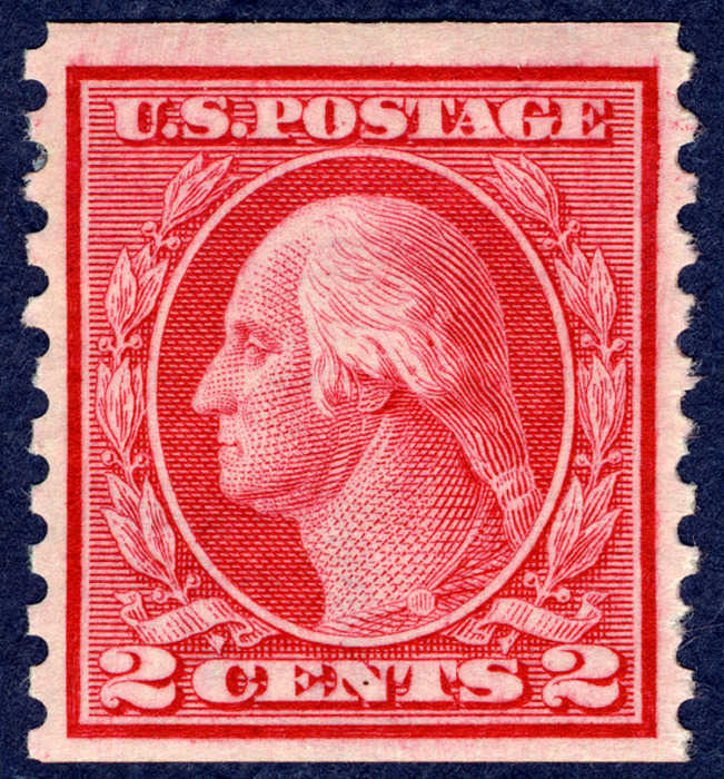 Watermark Single Line George Washington - Carmine - Single Line Watermark - Type I - Perf 12 ...