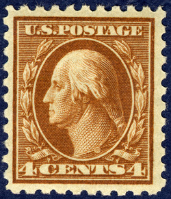 George Washington - Orange Brown - Unwatermarked - Perf 10 United States Postage Stamp | Washington-Franklin Series