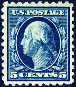 George Washington - Blue - Unwatermarked - Perf 10 United States Postage Stamp | Washington-Franklin Series