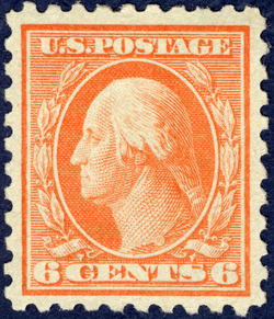 George Washington - Red Orange - Unwatermarked - Perf 10 United States Postage Stamp | Washington-Franklin Series