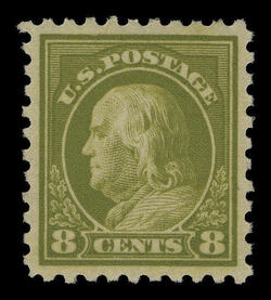 Benjamin Franklin - Olive Green - Unwatermarked - Perf 10 United States Postage Stamp | Washington-Franklin Series