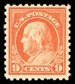 Benjamin Franklin - Salmon Red - Unwatermarked - Perf 10 United States Postage Stamp | Washington-Franklin Series