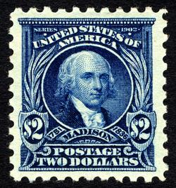 James Madison - Dark Blue - Unwatermarked United States Postage Stamp