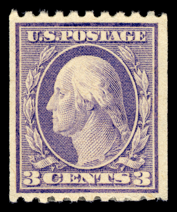 1908 Postmark George Washington - Deep Violet - Double Line Watermark - Type I - Perf ...