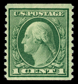 George Washington - Green - Unwatermarked - Horizontal Imperforate - Perf 10 United States Postage Stamp | Washington-Franklin Series