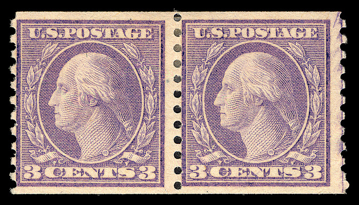 1908 Postmark George Washington - Deep Violet - Double Line Watermark - Type I - Perf ...