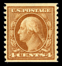 George Washington - Orange Brown - Unwatermarked - Horizontal Imperforate - Perf 10 United States Postage Stamp | Washington-Franklin Series