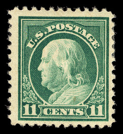 Benjamin Franklin - Light Green - Unwatermarked - Perf 11 United States Postage Stamp | Washington-Franklin Series
